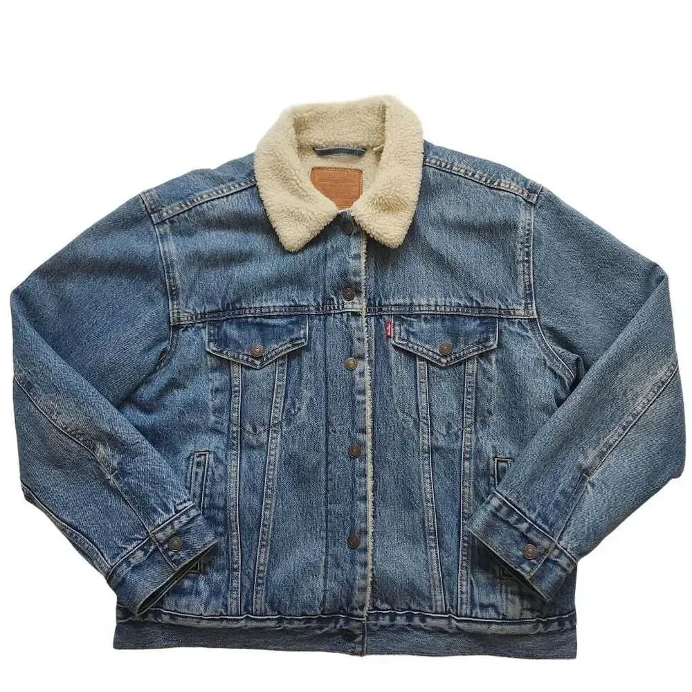 Levi's Premium Sherpa Lined Denim Trucker Jacket Size L